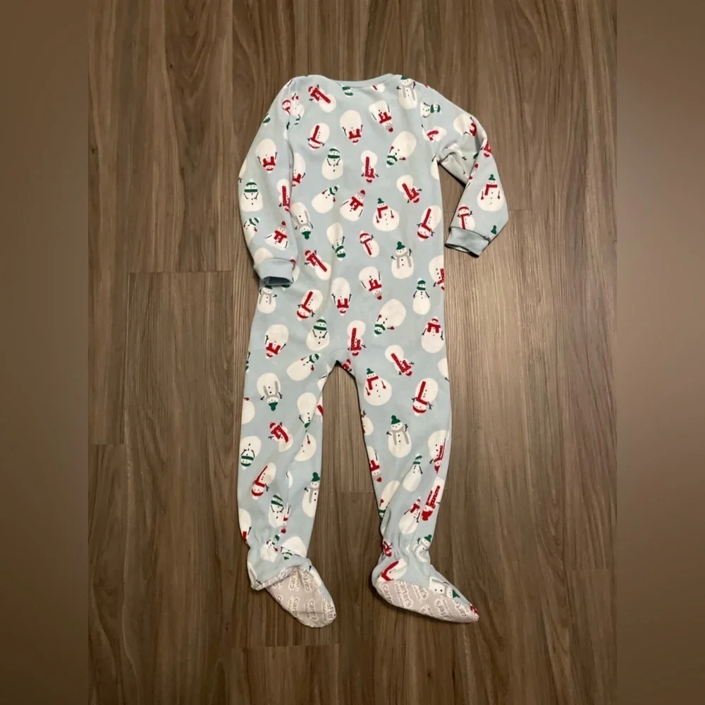 Carters Cozy Snowman Kids One Piece Pajama - Blue size 5T